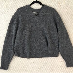 Aritzia dark grey knit sweater